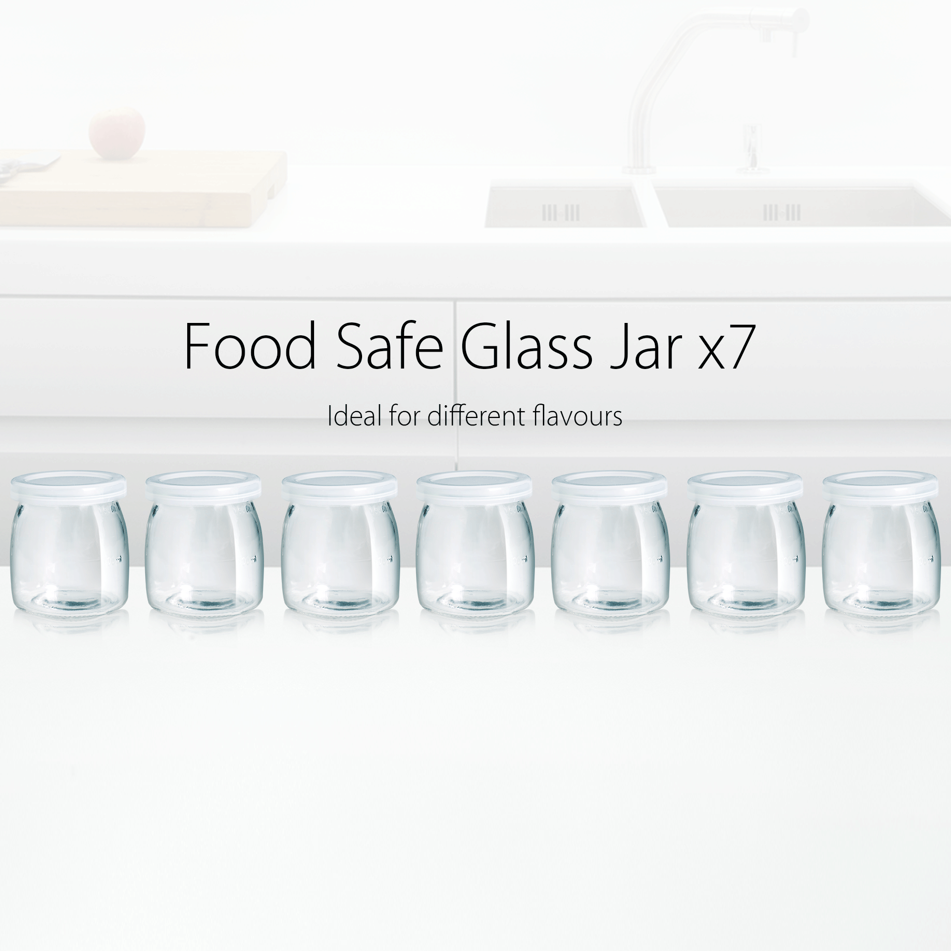 Flora Yoghurt  Glass Jars Pudding Jar with Lid Clear Glass Jar for Homemade Yogur-Designed for FL-YME-715 Yoghurt Maker Machine - AU Stock