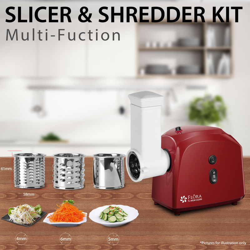 Flora Electric Meat Mincer Slicer Shredder Kit Grinder Maker Sausage Filler