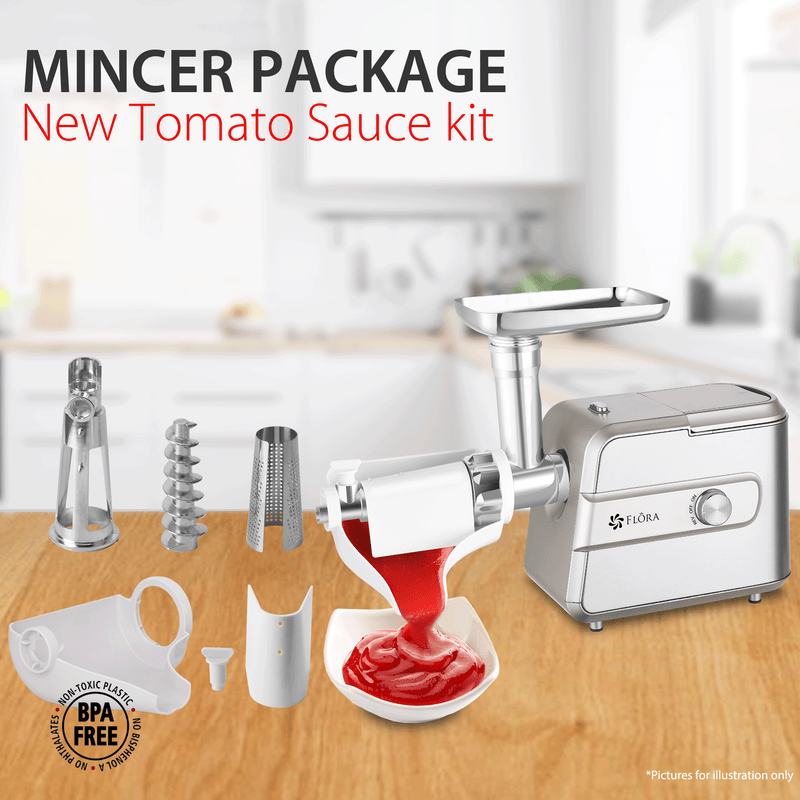 Flora Max 3000W Electric Meat Mincer Sausage Filler Kibbe Maker Tomato Sauce Kit-Premium Edition-Model: FL-MGM-GT550-AU Stock