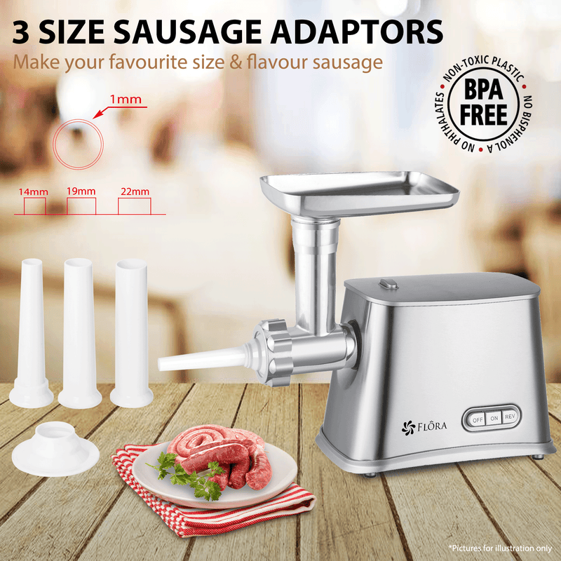 Flora Max 2800W Electric Meat Mincer Sausage Filler Stuffer Kibbeh Maker Machine-Elite Edition-Model: FL-MGM-GS550-AU Stock