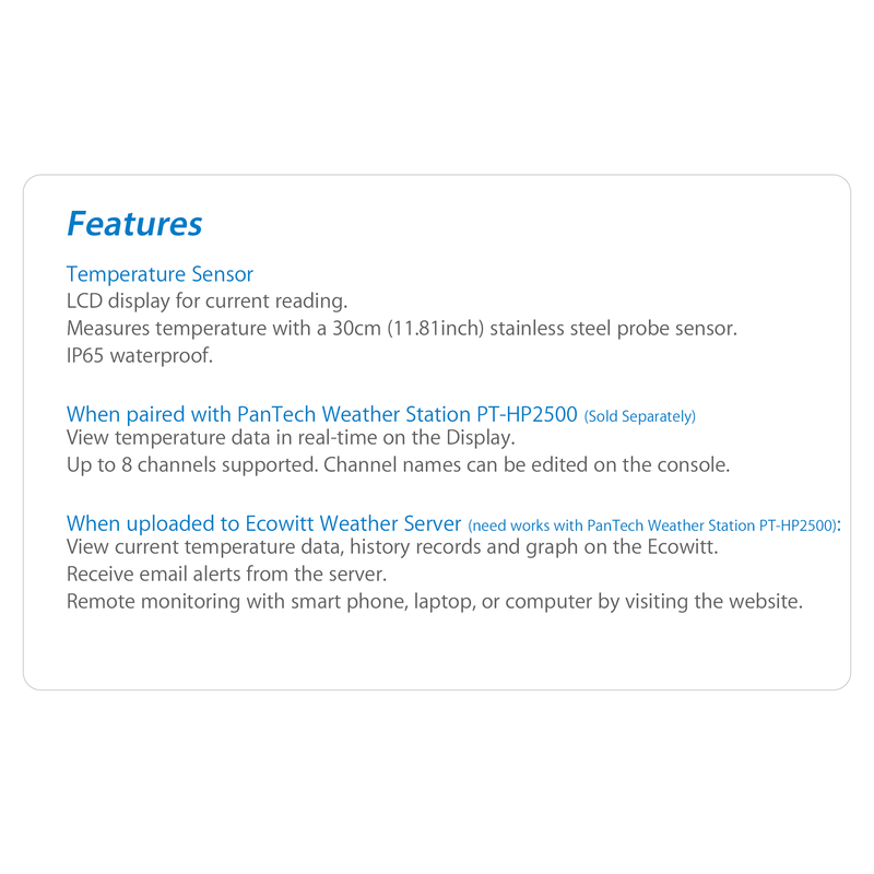 PanTech Weather Station Soil Temperature Sensor design for PanTech Weather Station PT HP2500 915MHz-AU STOCK