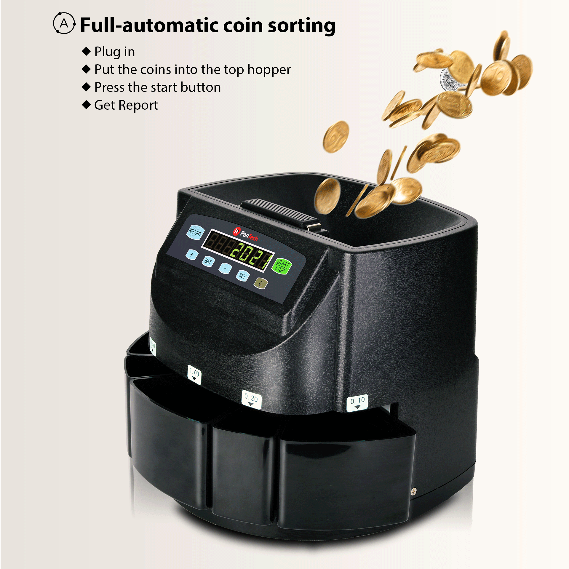 PanTech New Zealand NZ Coin Sorter Counter Automatic Electronic Counting Machine