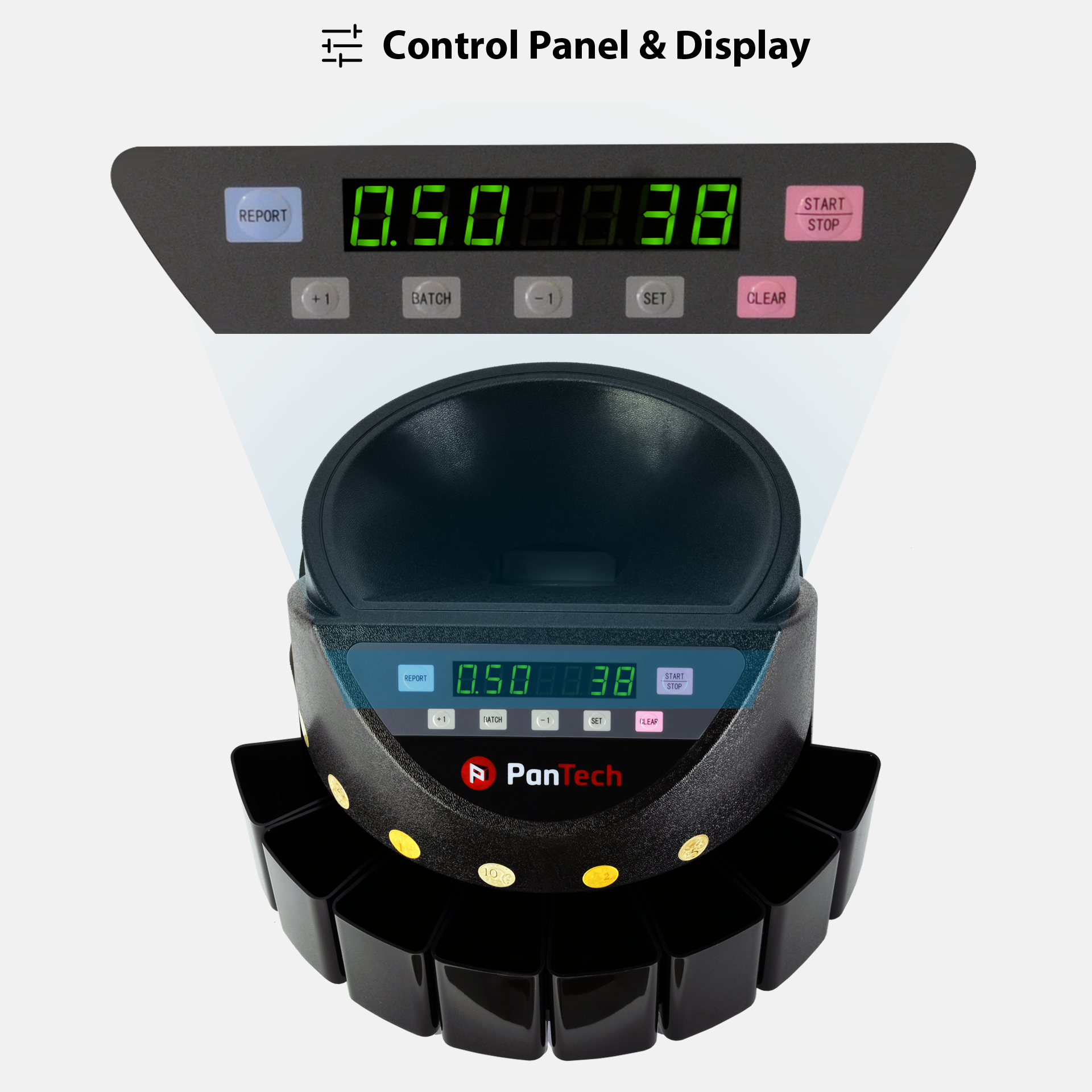 PanTech Australian Coin Sorter Coin Counter Machine Automatic Electronic PT-CSA-BLACK