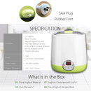Flora Yoghurt Machine-Yogurt Maker with 1L Capacity Jar-Electric Automatic-FDA Food Grade Jar-Rice Wine DIY-Home Made Yoghurt Strainer- Fermented Curd Maker-AU Local Seller Brand-FL-YME-110