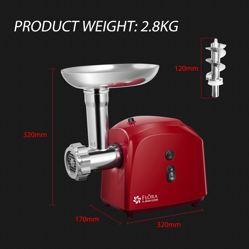 Flora Electric Meat Mincer Slicer Shredder Kit Grinder Maker Sausage Filler