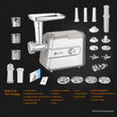 Flora Max 3000W Electric Meat Mincer Sausage Kibbe Maker Slicer Shredder Kit-AU Stock