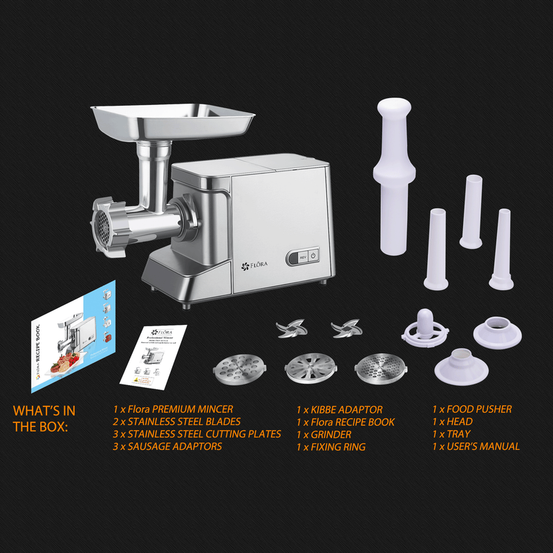 Flora Max 3400W Electric Meat Mincer Sausage Filler Stuffer Kibbeh Maker Machine-Ultra Edition-Model: FL-MGM-GH700-AU Stock