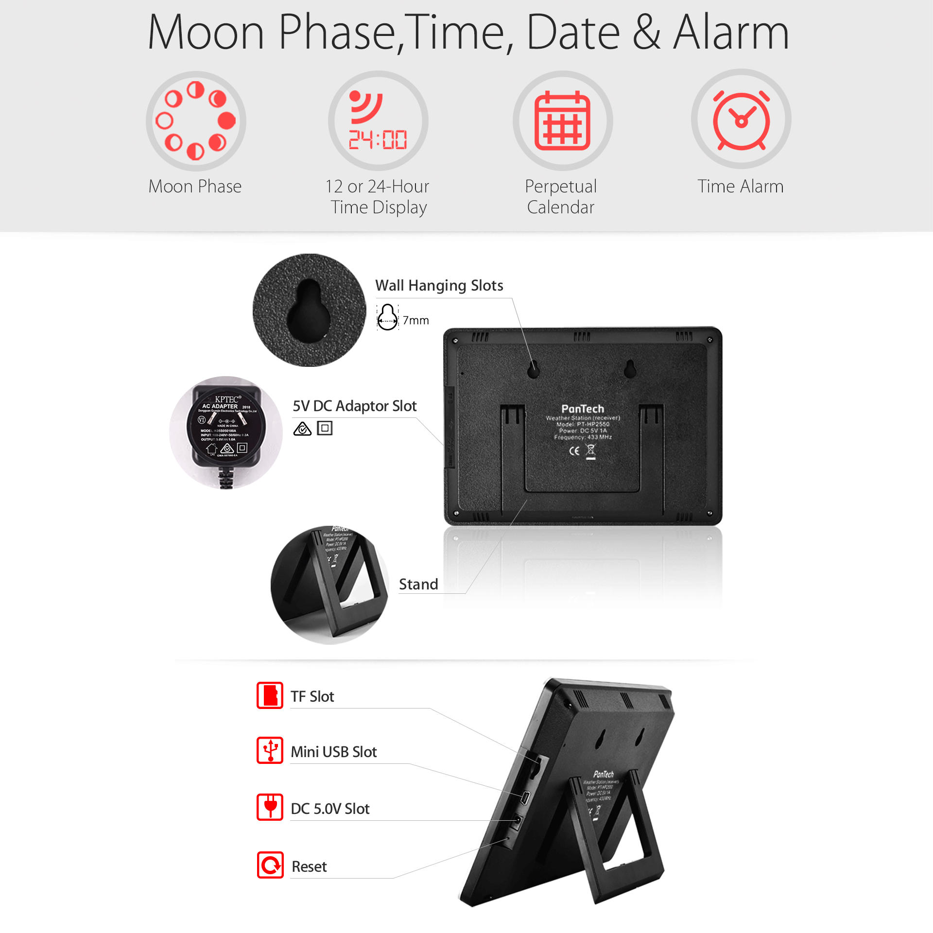 PanTech Wifi Weather Station Wireless Australia-Gen 5 IoT- TFT LCD Wireless Professional PT-HP2550-AU STOCK