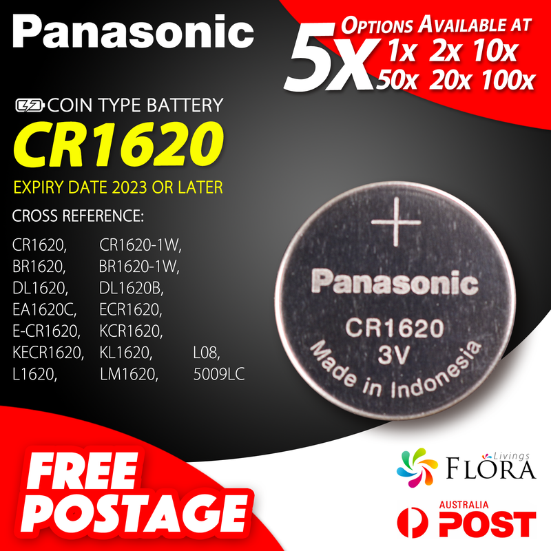 Panasonic CR2032 CR 2032 Coin Batteries CR2025 CR2016 CR1632 CR1620 CR1616 CR1220 Battery